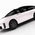 Sleek White Modern Electric Car With Black Roof Wheels And Futuristic Front Fascia Design