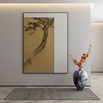 New Chinese Plant Painting Decorative Painting 3d model