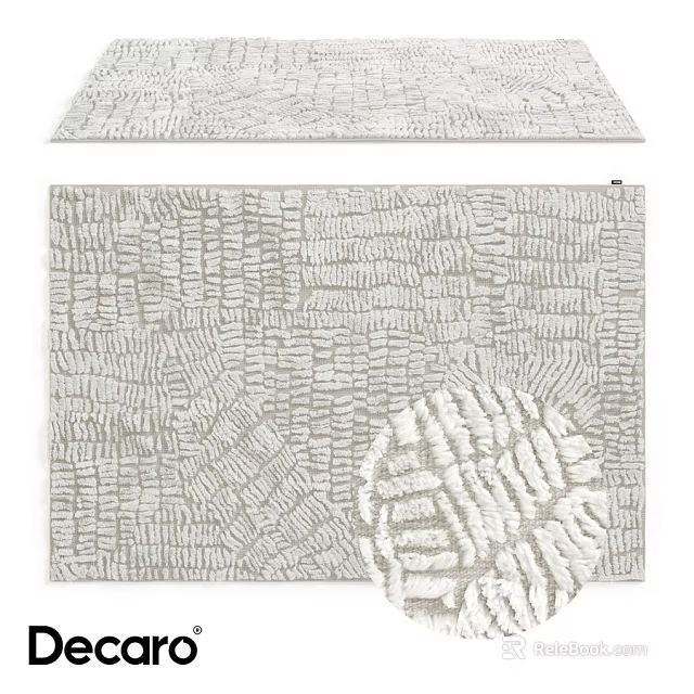 Soft Textured Square Rug With Modern Pattern For Living Room Decor 3d model 