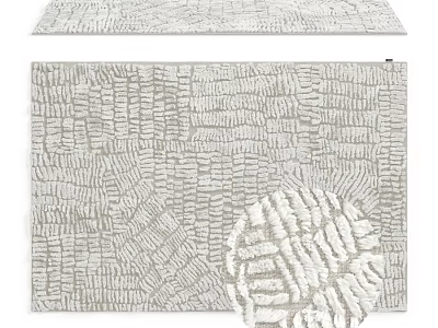 Soft Textured Square Rug With Modern Pattern For Living Room Decor 3d model