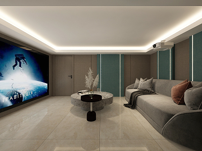 modern video room 3d model