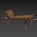 Rustic Vintage Wooden Wheelbarrow With Wooden Wheel And Old Fashioned Frame
