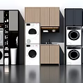 Functional Modern Bathroom Cabinetry With Washing Machines Dryers And Storage Cabinets