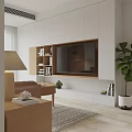 Modern Living Dining Room Interior With Brown Sofa Coffee Table And Wall Art