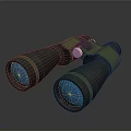 Military Tactical Weapon With Green Binocular Scope And Ergonomic Grip Design For Combat Use