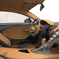 Bugatti Car Interior Featuring Control Knobs And Brand Logo Design 3d model