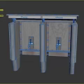 Outdoor Public Phone Booth Architectural Design With Metal Structure And Double Interfaces