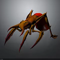 Red Orange Insectoid Creature Character With Multiple Legs Large Pincers And Sharp Claws 3d model