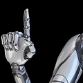 Smart Silver Robotic Arm With Mechanical Design Index Finger Pointing Up 3d model