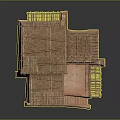 Traditional Clay Brick Building With Wooden Beam Supported Thatch Roof And Stepped Platform