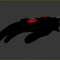 Black Roxy Glove With Red Logo And Grip Texture For Daily Use 3d model