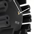 Modern Black Wall Clock With Large Numbers White Hands And METROCK Branding