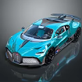 Blue Sports Car With Sleek Body Rear Spoiler And Aerodynamic Design Features