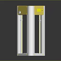 White and Yellow Lighting Fixture Featuring Transparent Panel and Mounting Parts