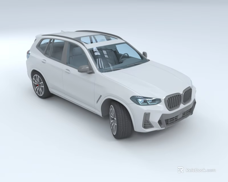 White BMW SUV With Sunroof Stylish Front Design And Alloy Wheels 3d model 