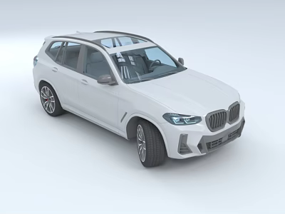 White BMW SUV With Sunroof Stylish Front Design And Alloy Wheels 3d model