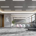 Modern Fitness Gym Interior With Treadmills Dumbbell Rack Large Windows Wooden Wall And Green Plants