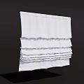 White Roman Shades With Layered Design For Modern Window Decoration