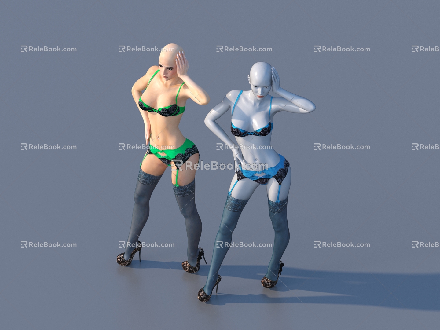 Underwear model game character woman 3d model