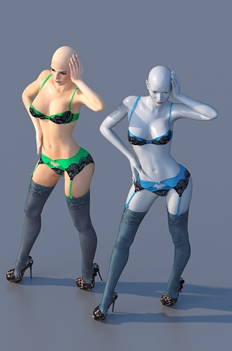 Underwear model game character woman 3d model