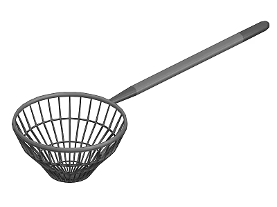 Stainless Steel Kitchen Skimmer Tool With Long Handle For Food Straining 3d model