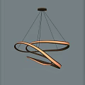Modern LED Ring Chandelier With Contemporary Metallic Structure And Illuminated Strips 3d model