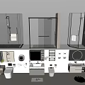 Sleek Modern Bathroom Combination With Shower Vanity Toilet Mirrors And Cabinets