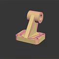 Golden Metal Mechanical Bracket With Base And Holes Structural Part Design