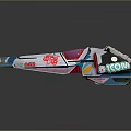 Colorful Mechanical Toy Model With MOM Text Multicolored Parts And Reflective Surface