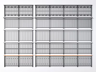 Various Stylish Metal Fence Designs With Decorative Railings And Intricate Patterns 3d model