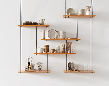 Decorative Rack Kitchen Supplies Combination Tableware Dishes 3d model