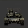 Armored Military Tank With Long Cannon Heavy Duty Tracks And Top Grill Structure