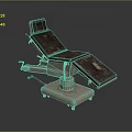 Old Medical Examination Table With Metal Base Brown Leather Seat And Worn Adjustment Mechanism