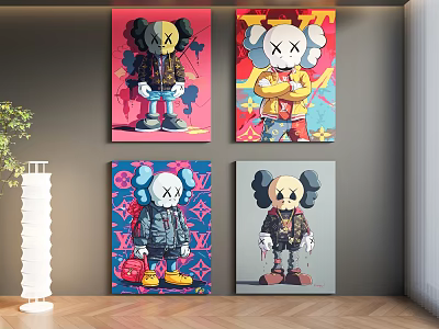 Decorative Painting Trend Hanging Painting Art Decorative Painting Cartoon Decorative Painting kaws Decorative Painting Hand Hanging Painting 3d model