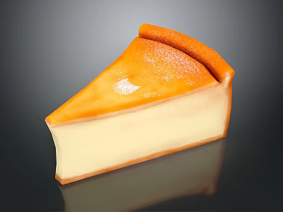 Delicious Creamy Cheesecake Slice With Caramelized Top And Smooth Texture 3d model