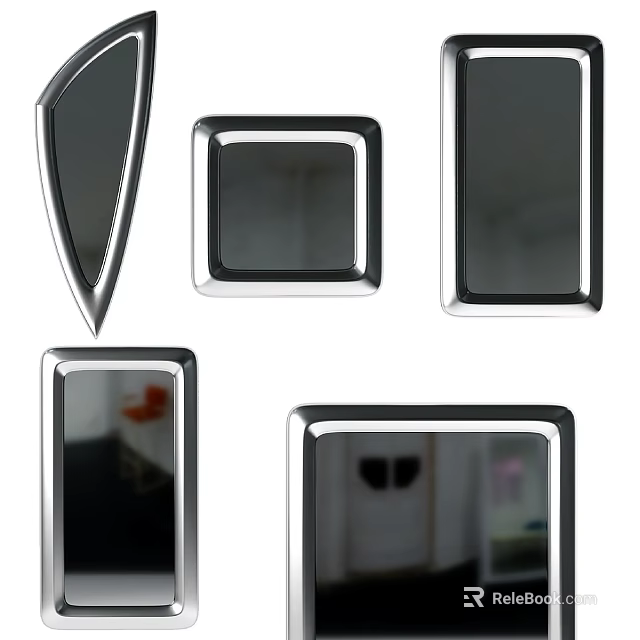 Modern Mirror Designs With Various Shapes And Sleek Frame For Home Interior 3d model 