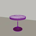 Stylish Modern Round Side Table With White Tabletop And Brown Base 3d model