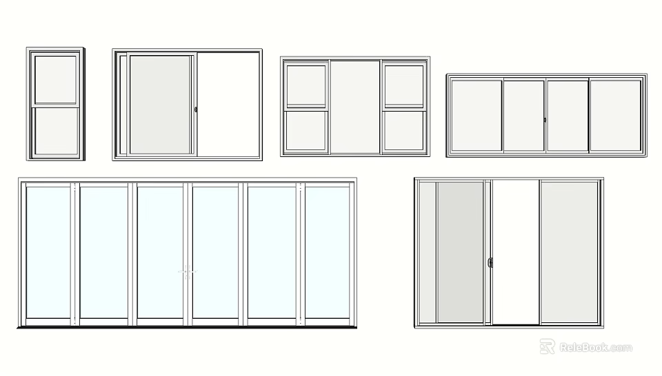 Various Window And Door Design Styles For Home Interior 3d model