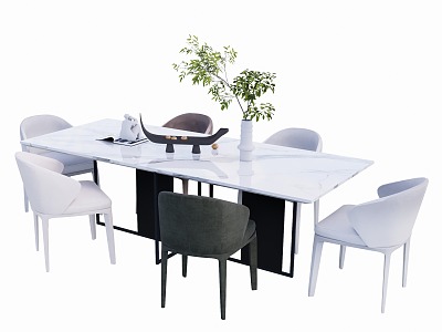 Italian Dining Table and Chair 3d model