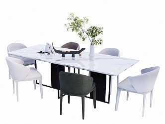 Italian Dining Table and Chair 3d model