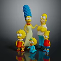 Classic Simpsons Family Characters With Yellow Skin And Blue Haired Marge Homer Bart Lisa Maggie