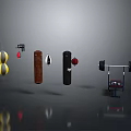 Hanging And Standing Punching Bags With Barbell Home Fitness Equipment