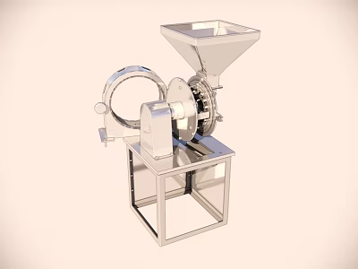 Industrial Heavy Duty Stainless Steel Grinder Equipment With Hopper And Stable Base 3d model