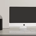 Apple iMac Desktop Computer With White Body Black Screen Keyboard And Mouse 3d model