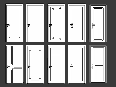 Modern Door Swing Door Single Door Paint Door 3d model