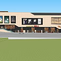 Modern TUANDY Shopping Mall Exterior With Billboards Parking Lot Cars And Trees