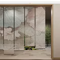 Elegant Textured Window Curtain With Natural Leaf Pattern And Light Filtering Fabric 3d model