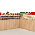 Supermarket Grocery Display With Fresh Eggs Woven Baskets And Red Shopping Bags