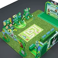 Super Player Themed Activity Venue With Cartoon Characters And Green Arch 3d model