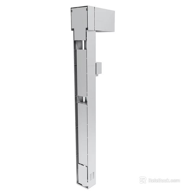 Modern Vertical Metal Structure With Geometric Components And Industrial Design 3d model 